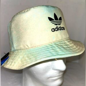 ADIDAS NWT UNISEX SPRAY PRINT BUCKET ALMOST LIGHT BLUE-BLISS ORANGE SPRA…